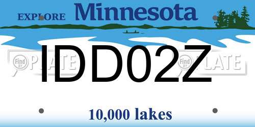 IDD02Z Minnesota License Plate