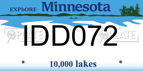 IDD072 Minnesota License Plate