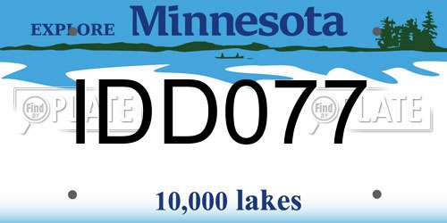 IDD077 Minnesota License Plate