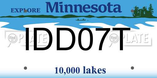 IDD07T Minnesota License Plate