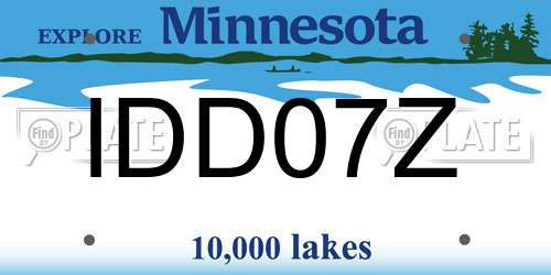 IDD07Z Minnesota License Plate
