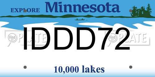 IDDD72 Minnesota License Plate