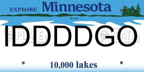 IDDDDGO Minnesota License Plate