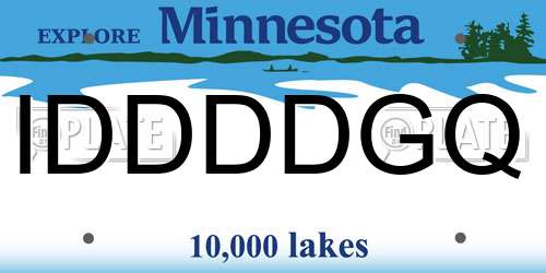 IDDDDGQ Minnesota License Plate