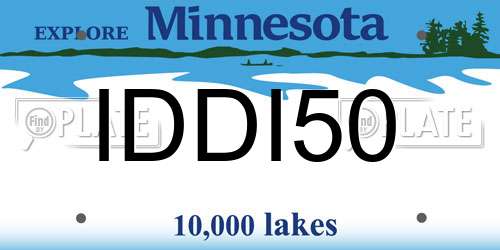 IDDI50 Minnesota License Plate