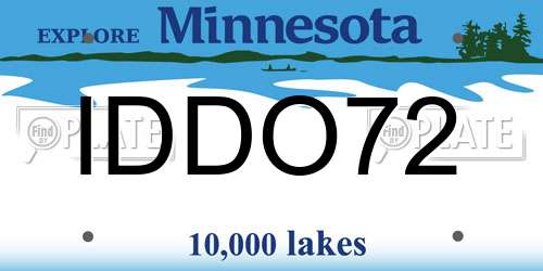 IDDO72 Minnesota License Plate
