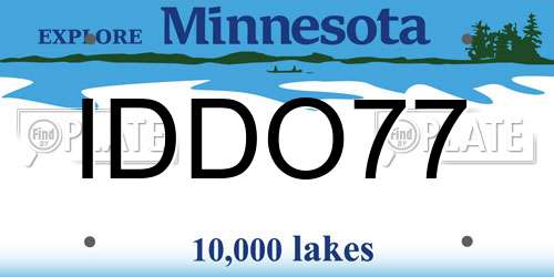 IDDO77 Minnesota License Plate