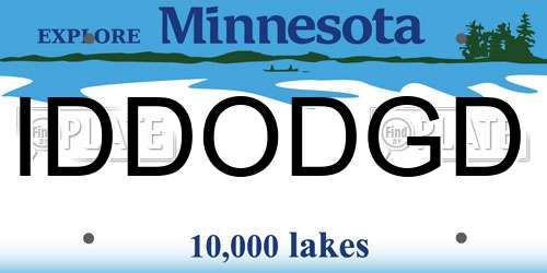 IDDODGD Minnesota License Plate