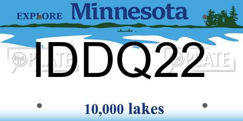 IDDQ22 Minnesota License Plate