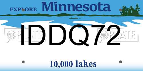 IDDQ72 Minnesota License Plate
