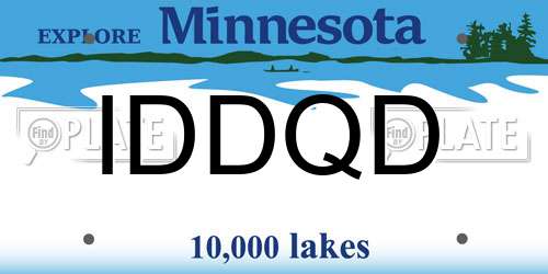 IDDQD Minnesota License Plate