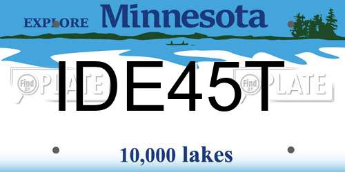 IDE45T Minnesota License Plate
