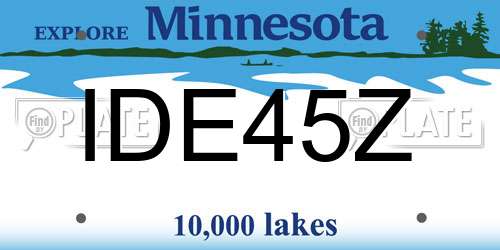IDE45Z Minnesota License Plate