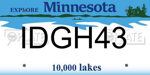 IDGH43 Minnesota License Plate