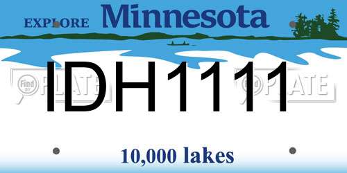 IDH1111 Minnesota License Plate