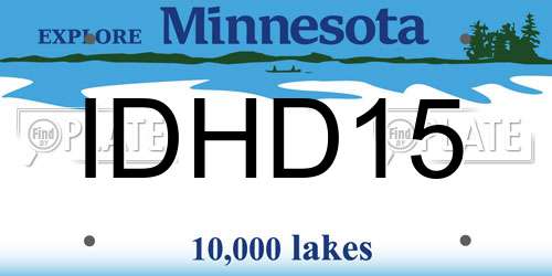 IDHD15 Minnesota License Plate