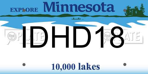 IDHD18 Minnesota License Plate