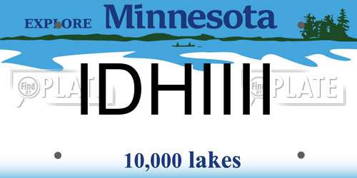 IDHIIII Minnesota License Plate