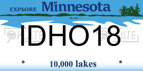 IDHO18 Minnesota License Plate