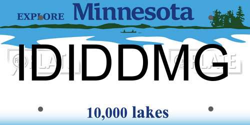 IDIDDMG Minnesota License Plate
