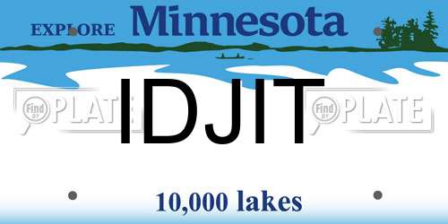 IDJIT Minnesota License Plate