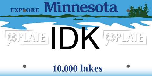 IDK Minnesota License Plate