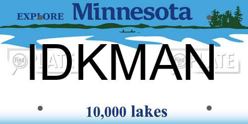 IDKMAN Minnesota License Plate