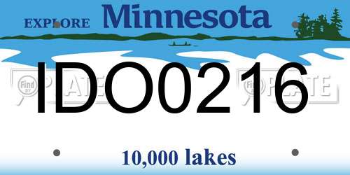 IDO0216 Minnesota License Plate
