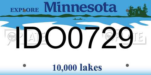 IDO0729 Minnesota License Plate