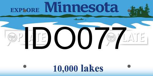 IDO077 Minnesota License Plate