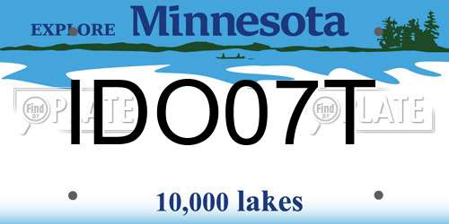 IDO07T Minnesota License Plate
