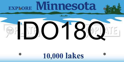 IDO18Q Minnesota License Plate