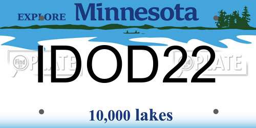 IDOD22 Minnesota License Plate