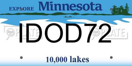 IDOD72 Minnesota License Plate