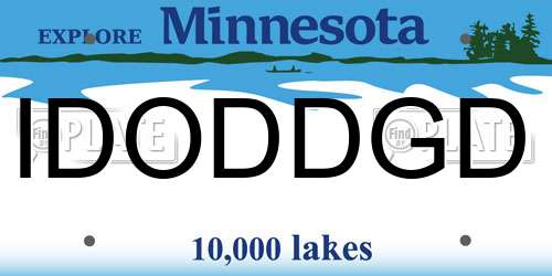 IDODDGD Minnesota License Plate