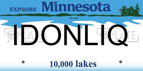 IDONLIQ Minnesota License Plate