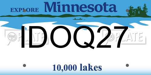 IDOQ27 Minnesota License Plate