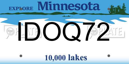 IDOQ72 Minnesota License Plate