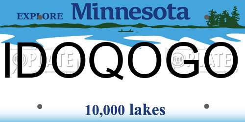 IDOQOGO Minnesota License Plate