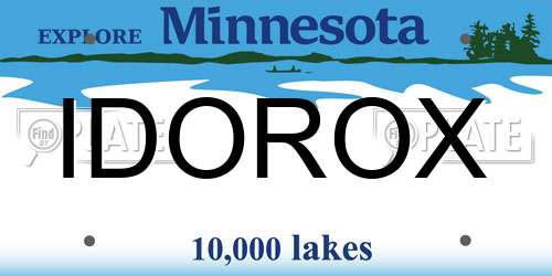 IDOROX Minnesota License Plate