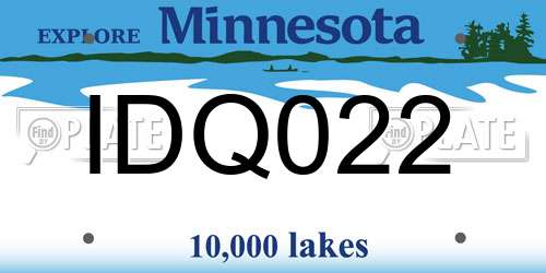 IDQ022 Minnesota License Plate