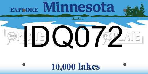 IDQ072 Minnesota License Plate