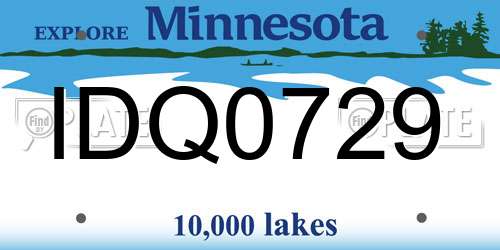 IDQ0729 Minnesota License Plate