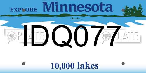 IDQ077 Minnesota License Plate