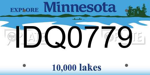 IDQ0779 Minnesota License Plate
