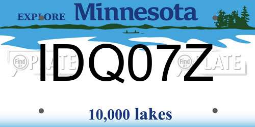 IDQ07Z Minnesota License Plate