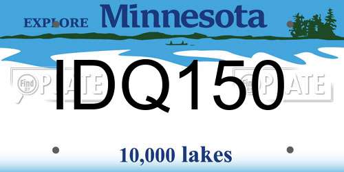 IDQ150 Minnesota License Plate