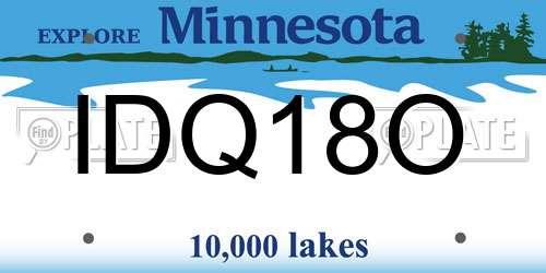 IDQ18O Minnesota License Plate