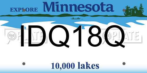 IDQ18Q Minnesota License Plate