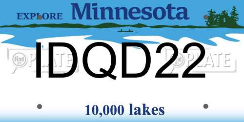 IDQD22 Minnesota License Plate